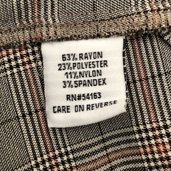 Tommy Hilfiger Women's Dress Pants Size 10 Pullon Career Plaid Flat Front Strech - Picture 6 of 9